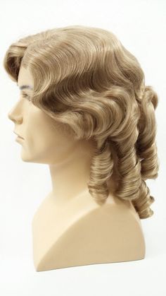 "Colonial style wig featuring waves and ringlets in all the right places, perfect for completing your 1700s look! Color: Dark Blonde (24) Style: Curly Circumference: Adjustable Straps 21\"-22\" All sales are final. Please read all store policies before purchasing." Hamilton Cosplay, Colonial Costume, Style Wig, High Quality Wigs, Historical Period, Cosplay Tips, Costume Wigs, Costume Cosplay, Dark Blonde