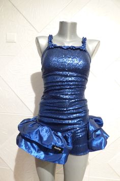 Children's dress for sports dance in blue color, All models of fashion house Anite are made in one piece - UNIQUE.  The dress is made of mesh with sequins, lycra, taffeta The model has great elasticity and is suitable for a child's height of - 146-152 / XS Fitted Sequin Dress For Dance, Fitted Sequin Dance Dress, Blue Mini Dress For Summer Costume Party, Fitted Dancewear Dress For Party, Fitted Blue Sequin Dress For Summer, Blue Fitted Sequin Dress For Summer, Blue Sequined Stretch Mini Dress, Fitted Blue Sequin Summer Dress, Sequin Dress For Dance And Party Season