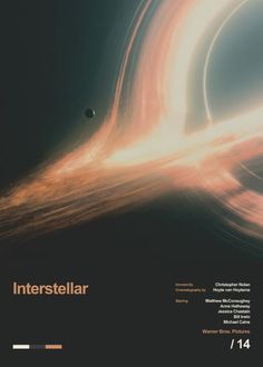 the cover of interstellar magazine with an image of a black hole in the sky