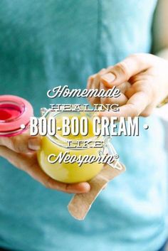 Simple easy homemade neosporin. Get the recipe and learn how to make your own homemade boo boo cream. Healing and easy to make neosporin-like cream. Homemade Neosporin, Healing Salve Recipe, Salve Recipes, Healing Salves, Natural Therapy, Homemade Remedies, Live Simply, Homemade Beauty Products, Diy Natural Products