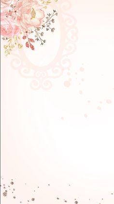 a white background with pink flowers on it