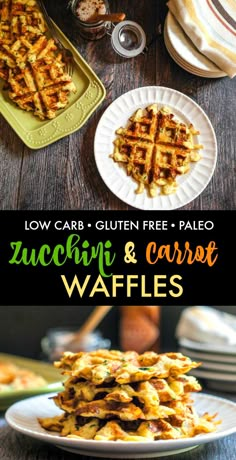 low carb gluten free paleo zucchini and carrot waffles