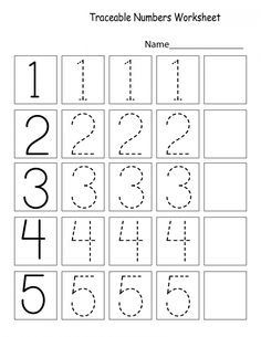 a printable worksheet with numbers for children to practice number recognition and writing