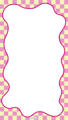 a pink and yellow checkered background with a white frame for the word's name