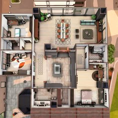 an aerial view of a two bedroom apartment