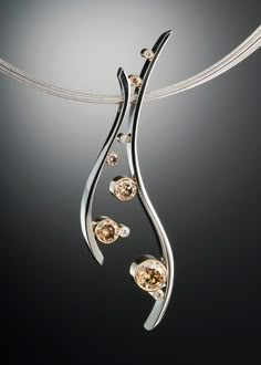 Festive and sophisticated. A look to celebrate.  2.00 carats of champagne and white diamonds are tube set in 14kt yellow gold along 14kt white gold curves. Includes an 18" 10-strand 14 karat white gold neck wire. Please click inquire to begin. Diamond Choker Necklace, Mid Modern, Yellow Diamonds, Wifi Signal, Choker Pendant, Fine Art Jewelry, White Diamonds, Art Jewelry, Modern Jewelry