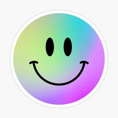 a rainbow smiley face sticker