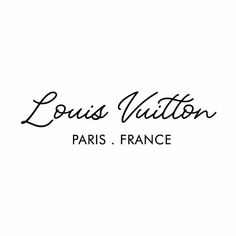 the logo for louis vuitton paris france, which has been designed in black and white