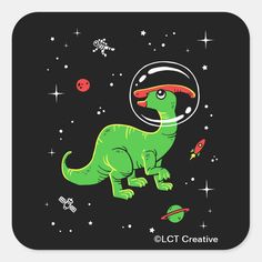 a t - shirt with an image of a dinosaur in space