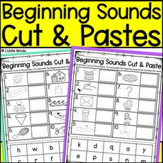 the beginning sounds cut and pastes worksheet for beginning sound and letter recognition