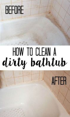 before and after pictures of a dirty bathtub