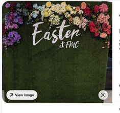 an instagram page with flowers and the words easter at pmc on it's side