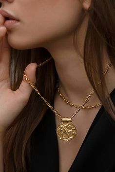 22kt gold plated, sterling silver based carved pisces zodiac pendant chain link necklace. - Aza Fashions Who What Where, Pebble Ring, Zodiac Pendant Necklace, Jewellery Necklaces, Necklaces Gold, Zodiac Pendant, Gold Jewelry Necklace, Libra Zodiac, Zodiac Capricorn