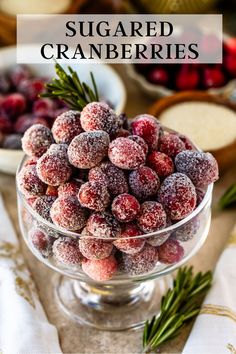 Sugared Cranberries are a festive and easy-to-make treat, featuring tart cranberries coated in a glossy sugar syrup and rolled in granulated sugar for a frosted finish—perfect for holiday garnishes or snacking.