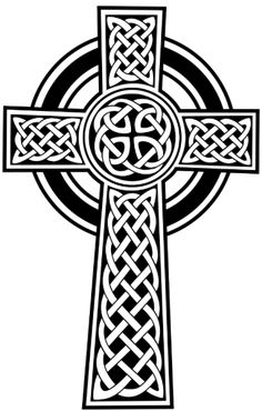 the celtic cross is shown in black and white