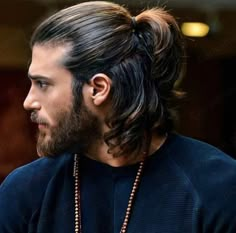 Can Yaman Long Hair, Can Yaman Hairstyle, Long Beard Styles, Beard Styles Short, Pony Hairstyles, Johnny Bravo, Men Hairstyle