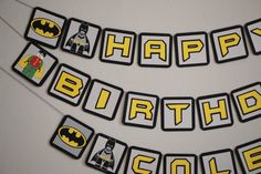 happy birthday banner with batman theme