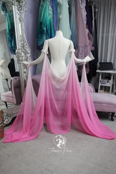 Firefly Path, Beautiful Gown Designs, Goddess Costume, Ombre Pink, 파티 드레스, Dress Design Sketches, Belly Dance Costumes, Fairytale Dress, Fashion Design Drawings