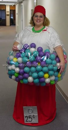 a woman in a costume made out of balloons