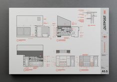 an architectural drawing showing the interior and exterior areas of a house with drawings on it