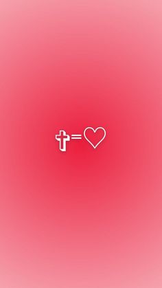 a heart with a cross in the middle on a red background