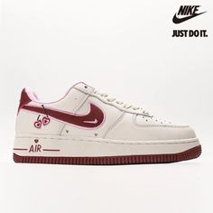 Nike Air Force 1 Low 'Valentine's Day 2023' FD4616-161-AIR FORCE 1 LOW-The Nike Women’s Air Force 1 Low ‘Valentine’s Day 2023’ showcases fitting colors and design flourishes in honor of the February 14 holiday. The low-top sports an off-white leather uppe Valentine Air Forces, Valentines Day Air Force Ones, Nike Air Force 1 Low Valentines Day, Red Nike Air Force 1 Low-top Casual Shoes, Red Low-top Nike Air Force 1, Gift Inspo, Air Force 1 Low, Cute Nike Shoes, Cute Nikes