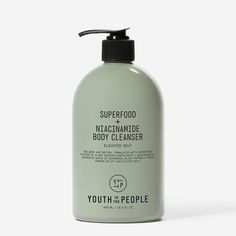 Superfood + Niacinamide Body Cleanser Youth To The People, Fresh Skincare, Aromatic Plant, Hydrated Skin, Body Care Routine, Hand Body Lotion, Body Cleanser, Green Tea Extract, Fragrance Design