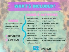 what's included? games & activities