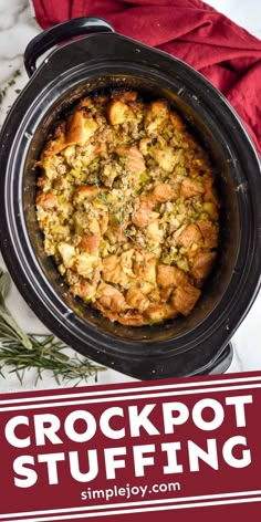 the crockpot stuffing recipe is ready to be eaten