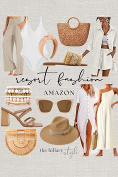 Beach Outfit 2023 Trend, Beach Capsule Wardrobe 2023, Resort Style Outfits, Summer Outfits2023, Chic Beach Outfit, Outfits Playa, Summer Beach Outfits, Chic Resort Wear, Holiday Capsule Wardrobe