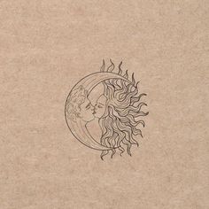 a drawing of a woman's face in the shape of a sun and moon