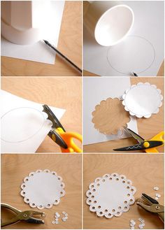 the process of making paper flowers with scissors