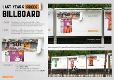 an advertisement for billboards is shown in three different pictures, including the front and back