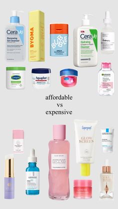 Baddie Skincare Routine, Cheap Aesthetic Skincare Brands, Skincare Products Affordable, Affordable Aesthetic Skincare, Trendy Skincare And Makeup, Cheap Aesthetic Skincare, Best Cheap Skincare Products, Skin Care Routine Affordable, Trendy Skin Care Products