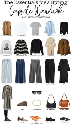 Spring Outfit Essentials, Travel Spring Outfits, Spring Essentials Wardrobe, Spring Outfits Capsule, Spring Capsule Wardrobe 2022, Summer Capsule Wardrobe 2022, Travel Capsule Wardrobe Spring, Spring Travel Outfits, Clothes Essentials