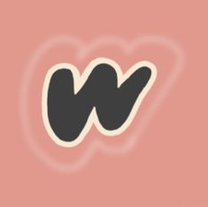 the word w is written in black and white on a pink background