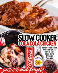 an advertisement for coca cola chicken with sauce