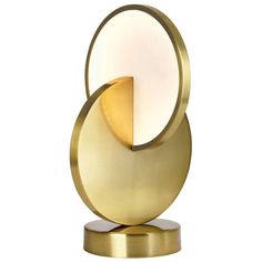 Tranche LED Lamp With Brushed Brass Finish Disc Design, Led Table, Led Table Lamp, The Missing, A Plus, Lamps Plus, Brushed Brass, Light Led, Table Lamp Lighting