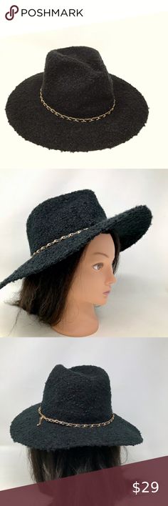 NWT Antthony Original Brim Hat Popcorn Tweed Panama Hat with Chain Detail Stylish Hats, Brim Hat, Pretty Good, Flea Market, Popcorn, Panama Hat, Panama, Night Out, Relaxed Fit