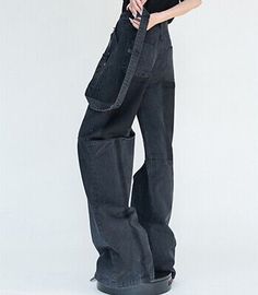 Denim overalls high waist trousers casual. High Waist Trousers, Trousers Casual, Jeans Wide, Pants Large, Denim Overalls, High Waisted Trousers, Leg Pants, Wide Leg Pants, Women's Jeans