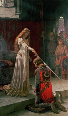 Edmund Blair Leighton, The Accolade, John William Waterhouse, Pre Raphaelite, Famous Art, Arte Fantasy, Classical Art, Cavalier King Charles, Tile Art