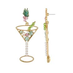 Get ready to party with these adorable Packed Party Christmas Martini Earrings! Crafted with meticulous attention to detail, these dangling martini glass earrings feature a gold tone finish, pearl and gemstone details, plus a festive sprig of holly post for some holiday cheer! Whether you're looking for holiday party accessories or just to spice up your winter wardrobe, these statement earrings are true must-haves. PS did we mention the packaging has a "to from" label for easy gifting? Talk about the perfect stocking stuffer! Size: one size.  Gender: female.  Age Group: adult. Martini Earrings, Christmas Martini, Holiday Party Accessories, Ugly Christmas Sweater Women, Perfect Stocking Stuffers, Party Packs, Glass Earrings, Martini Glass, Party Accessories