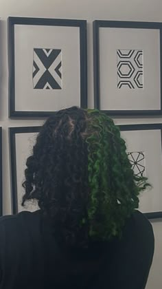 Locs Dye Ideas, Peekaboo Hair Color On Locs, Hair Dye Ideas Locs, Locs Different Colors, Aesthetic Locs, Loc Color Combos, Green Locs Men, Split Dyed Locs, Colored Locks