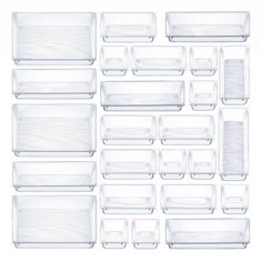 white plastic drawer dividers for drawers and shelves, set of 12 pieces with handles