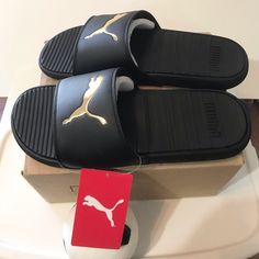 Hello Friends I Have Brand New Puma Slide Sandals For Sale. I Have Size 10 In Men Available. They Are 110% Authentic. Thank You Puma Slides For Men, Puma Flip Flops, Puma Slippers, Puma Shoes Mens, Puma Sandals, Boondocks Drawings, Puma Slides, White Slides Sandals, Mens Slide Sandals