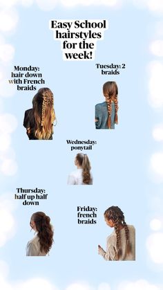 #hairstyleinspo #hairstylesoftheweek #school #hairstyles School Picture Hairstyles, Hairstyles School, Easy Hairstyles For School, School Pictures, French Braid, Hair Pictures, Half Up Half Down