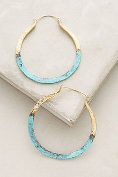 Sukienki Maksi, Hammered Hoop Earrings, Diy Schmuck, Small Accessories, Accessories Jewelry, Turquoise Jewelry, Wabi Sabi, Boho Jewelry