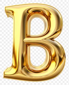 the letter b in gold is shown on a transparent background, with no background clipping