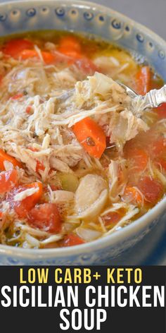 this low carb and keto sicilian chicken soup is the perfect way to use up leftovers