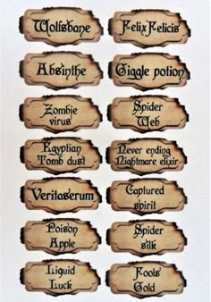 some type of wooden signs with different names on them